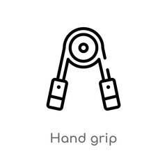 outline hand grip vector icon. isolated black simple line element illustration from gym equipment concept. editable vector stroke hand grip icon on white background