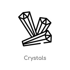 outline crystals vector icon. isolated black simple line element illustration from halloween concept. editable vector stroke crystals icon on white background