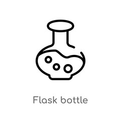 outline flask bottle vector icon. isolated black simple line element illustration from halloween concept. editable vector stroke flask bottle icon on white background