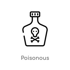 outline poisonous vector icon. isolated black simple line element illustration from health and medical concept. editable vector stroke poisonous icon on white background