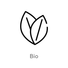 outline bio vector icon. isolated black simple line element illustration from health concept. editable vector stroke bio icon on white background