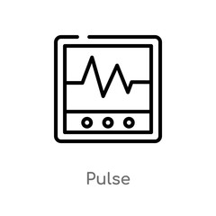 outline pulse vector icon. isolated black simple line element illustration from health concept. editable vector stroke pulse icon on white background