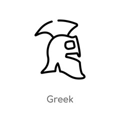 outline greek vector icon. isolated black simple line element illustration from history concept. editable vector stroke greek icon on white background