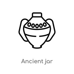 outline ancient jar vector icon. isolated black simple line element illustration from history concept. editable vector stroke ancient jar icon on white background