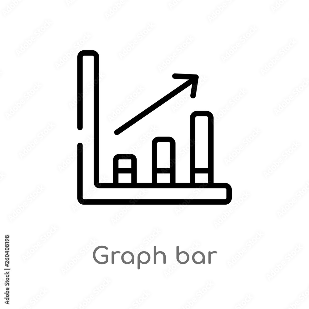 Poster outline graph bar vector icon. isolated black simple line element illustration from hockey concept. 