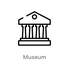 outline museum vector icon. isolated black simple line element illustration from history concept. editable vector stroke museum icon on white background
