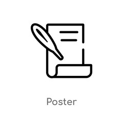 outline poster vector icon. isolated black simple line element illustration from history concept. editable vector stroke poster icon on white background