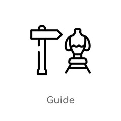 outline guide vector icon. isolated black simple line element illustration from history concept. editable vector stroke guide icon on white background