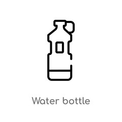 outline water bottle vector icon. isolated black simple line element illustration from hockey concept. editable vector stroke water bottle icon on white background