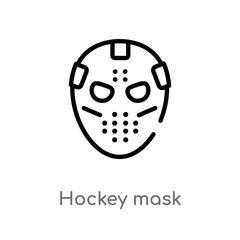 outline hockey mask vector icon. isolated black simple line element illustration from hockey concept. editable vector stroke hockey mask icon on white background