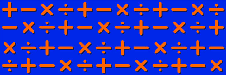 Obraz premium Pattern plus minus multiply divide vector