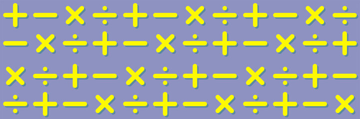 Obraz premium Pattern plus minus multiply divide vector