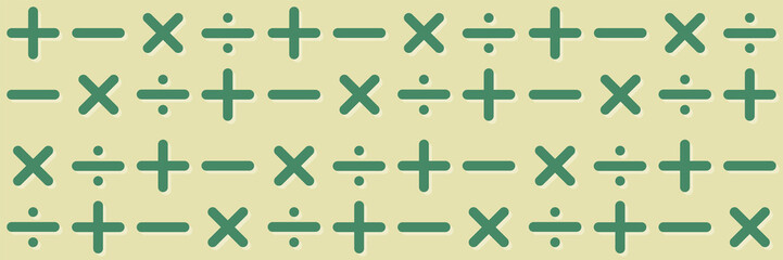 Obraz premium Pattern plus minus multiply divide vector
