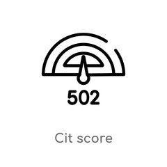 outline cit score vector icon. isolated black simple line element illustration from general-1 concept. editable vector stroke cit score icon on white background