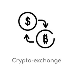 outline crypto-exchange vector icon. isolated black simple line element illustration from general-1 concept. editable vector stroke crypto-exchange icon on white background