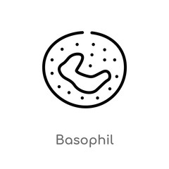 outline basophil vector icon. isolated black simple line element illustration from human body parts concept. editable vector stroke basophil icon on white background