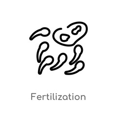 outline fertilization vector icon. isolated black simple line element illustration from human body parts concept. editable vector stroke fertilization icon on white background
