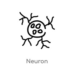 outline neuron vector icon. isolated black simple line element illustration from human body parts concept. editable vector stroke neuron icon on white background