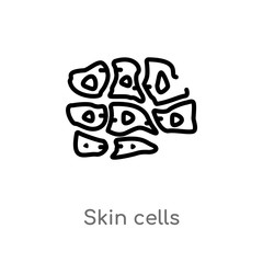 outline skin cells vector icon. isolated black simple line element illustration from human body parts concept. editable vector stroke skin cells icon on white background