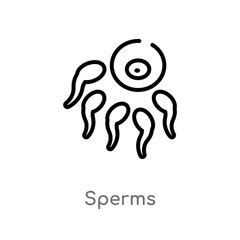 outline sperms vector icon. isolated black simple line element illustration from human body parts concept. editable vector stroke sperms icon on white background