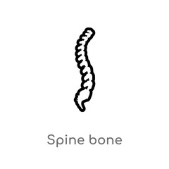 outline spine bone vector icon. isolated black simple line element illustration from human body parts concept. editable vector stroke spine bone icon on white background