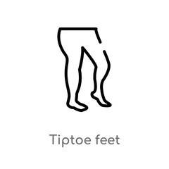 outline tiptoe feet vector icon. isolated black simple line element illustration from human body parts concept. editable vector stroke tiptoe feet icon on white background