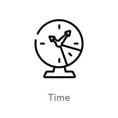 outline time vector icon. isolated black simple line element illustration from human resources concept. editable vector stroke time icon on white background