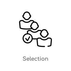 Fototapeta premium outline selection vector icon. isolated black simple line element illustration from human resources concept. editable vector stroke selection icon on white background