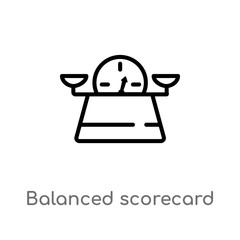 outline balanced scorecard vector icon. isolated black simple line element illustration from human resources concept. editable vector stroke balanced scorecard icon on white background