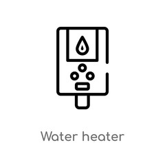 outline water heater vector icon. isolated black simple line element illustration from hygiene concept. editable vector stroke water heater icon on white background