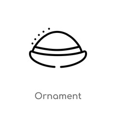 outline ornament vector icon. isolated black simple line element illustration from india and holi concept. editable vector stroke ornament icon on white background