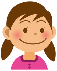 Obraz premium 小学生 女の子 表情 笑顔