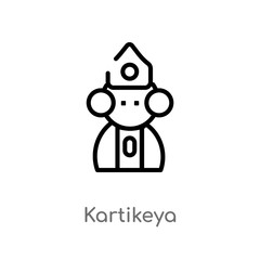 outline kartikeya vector icon. isolated black simple line element illustration from india concept. editable vector stroke kartikeya icon on white background