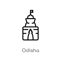 outline odisha vector icon. isolated black simple line element illustration from india concept. editable vector stroke odisha icon on white background