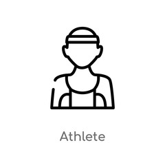 outline athlete vector icon. isolated black simple line element illustration from job profits concept. editable vector stroke athlete icon on white background