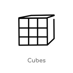 outline cubes vector icon. isolated black simple line element illustration from kid and baby concept. editable vector stroke cubes icon on white background