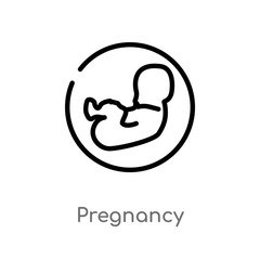 outline pregnancy vector icon. isolated black simple line element illustration from kid and baby concept. editable vector stroke pregnancy icon on white background