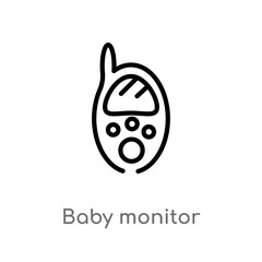 outline baby monitor vector icon. isolated black simple line element illustration from kid and baby concept. editable vector stroke baby monitor icon on white background