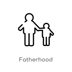 Obraz premium outline fatherhood vector icon. isolated black simple line element illustration from kids and baby concept. editable vector stroke fatherhood icon on white background