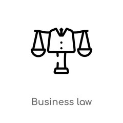 outline business law vector icon. isolated black simple line element illustration from law and justice concept. editable vector stroke business law icon on white background