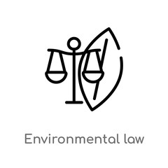 outline environmental law vector icon. isolated black simple line element illustration from law and justice concept. editable vector stroke environmental law icon on white background