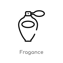 outline fragance vector icon. isolated black simple line element illustration from luxury concept. editable vector stroke fragance icon on white background