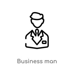 outline business man vector icon. isolated black simple line element illustration from luxury concept. editable vector stroke business man icon on white background