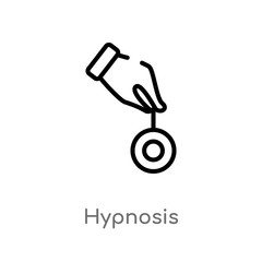 outline hypnosis vector icon. isolated black simple line element illustration from magic concept. editable vector stroke hypnosis icon on white background