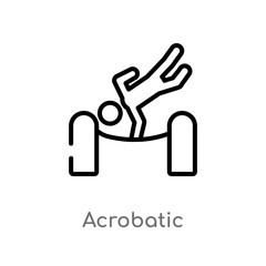 outline acrobatic vector icon. isolated black simple line element illustration from magic concept. editable vector stroke acrobatic icon on white background