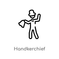 outline handkerchief vector icon. isolated black simple line element illustration from magic concept. editable vector stroke handkerchief icon on white background