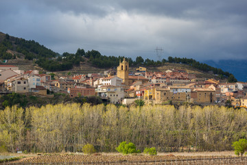 Panoramic of the beautiful village of Lapuebla de Labarca, Alava, Spain
