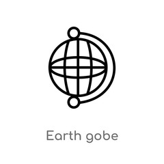 outline earth gobe vector icon. isolated black simple line element illustration from maps and flags concept. editable vector stroke earth gobe icon on white background