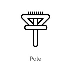 outline pole vector icon. isolated black simple line element illustration from maps and flags concept. editable vector stroke pole icon on white background