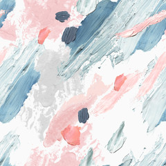 Acrylic, oil and watercolor paint rough smears, blots, texture seamless pattern